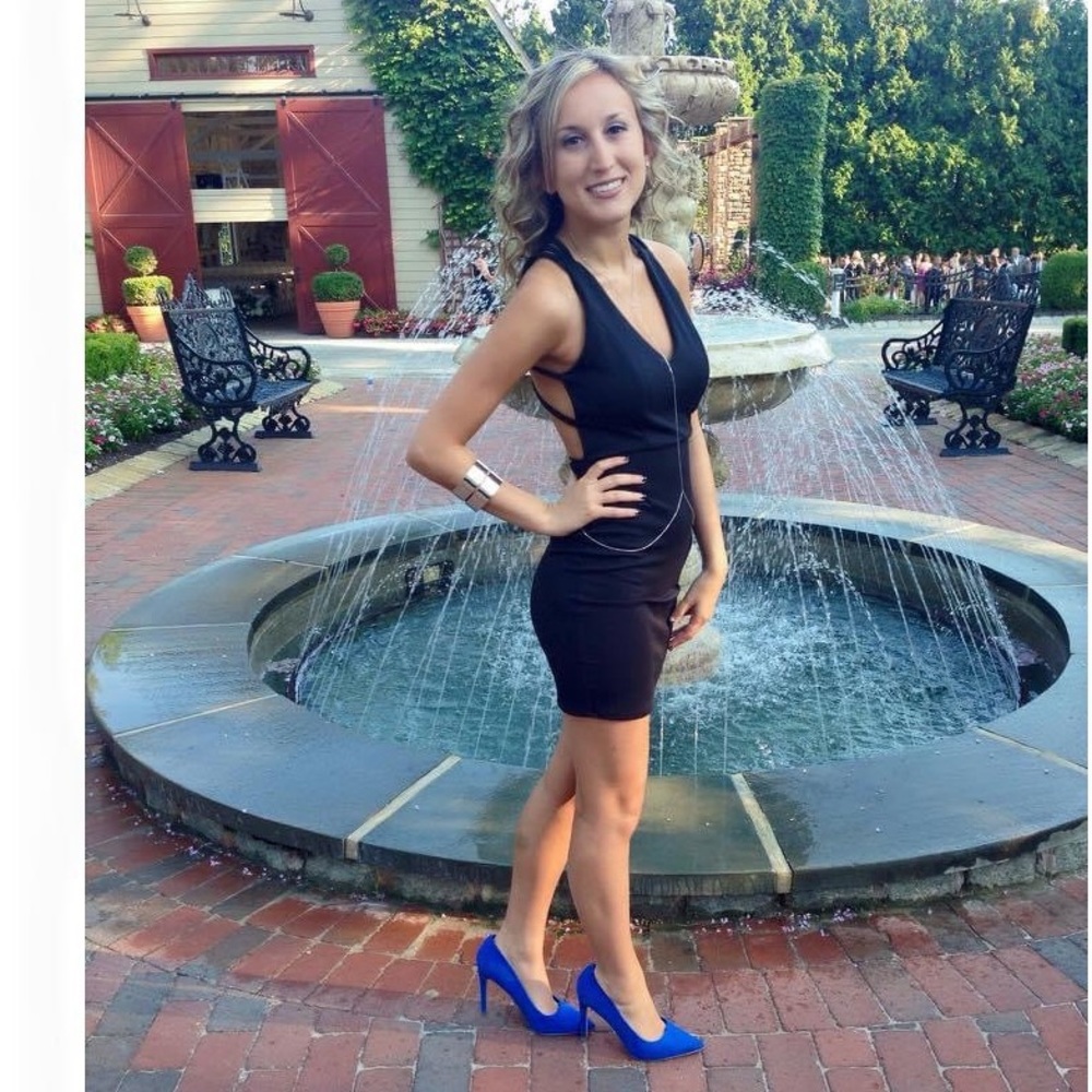 Black strappy back dress